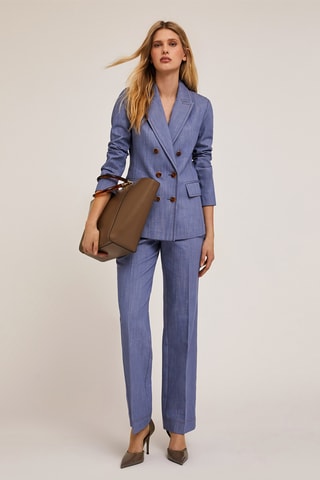 Pantalón wide leg - Azul