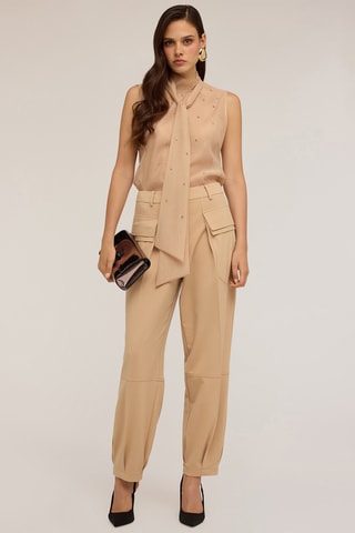 Pantalón cargo - Beige