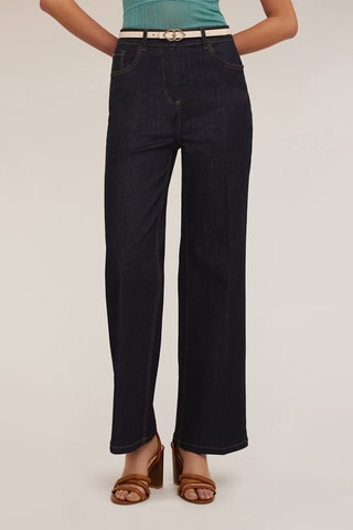 Vaquero wide leg de tiro alto - Azul