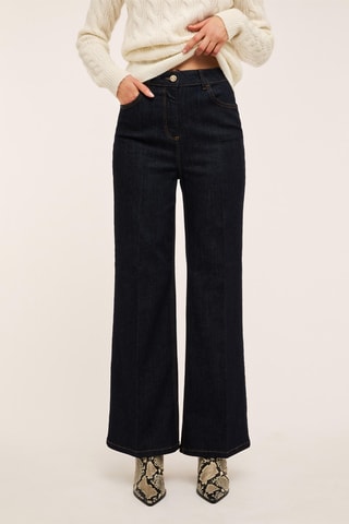 Vaquero wide leg de tiro alto - Azul