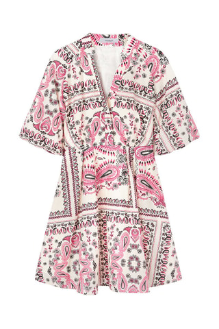 Vestido evasé - Fucsia