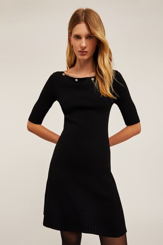 Vestido jersey - Negro