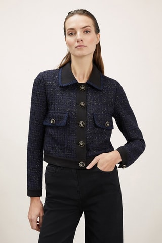 Chaqueta de tweed - Azul