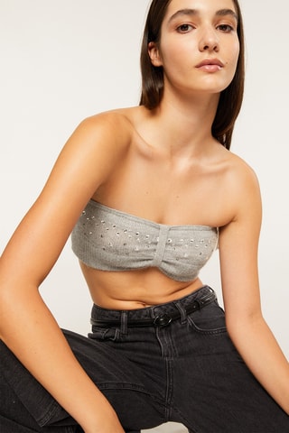 Crop top bustier - Gris