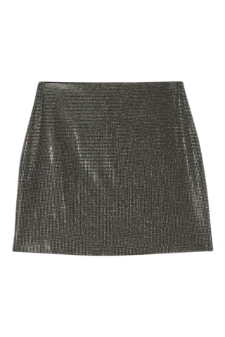 Falda recta de talle alto - Negro