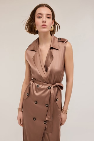 Vestido recto - Beige