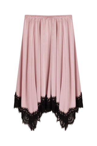 Falda midi de talle alto - Rojo