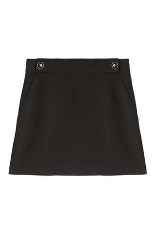 Minifalda de talle alto - Negro