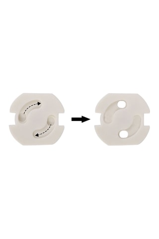 6 cache-prises F-Socket EU - Blanc - 3,6 x 3,3 x 0,3 cm