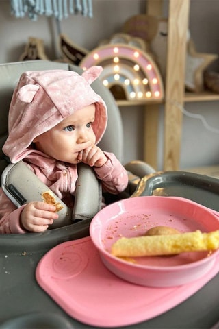 Click-mat mini y plato sin BPA de silicona y acero inoxidable - Desde 6 meses