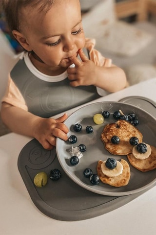 Click-mat mini y plato sin BPA de silicona y acero inoxidable - Desde 6 meses