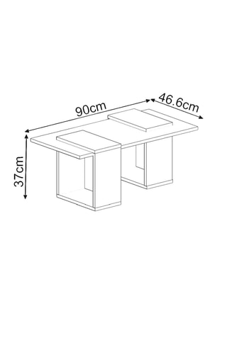 Table basse - 90 x 46,6 x 37 cm