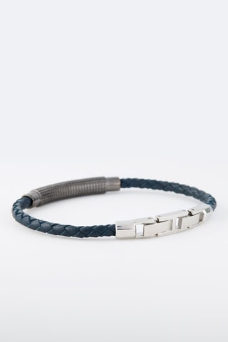 Armband - Leer en Ion Doublé Grijs