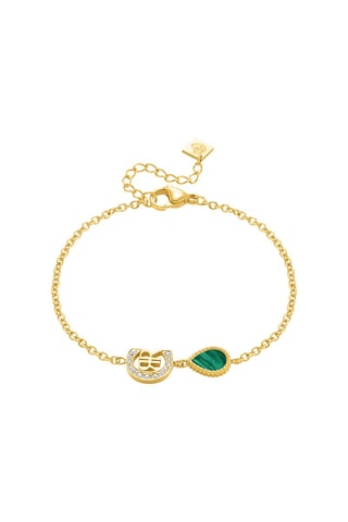 Armband Eletra - Doublé Geelgoud en Malachiet