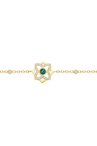 Armband Ottavia - Doublé Geelgoud en Malachiet