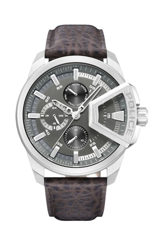 Leren Quartz Horloge - Bruin en Zilverkleurig