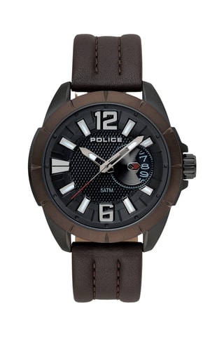 Leren Quartz Horloge - Bruin en Zwart