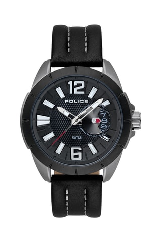 Leren Quartz Horloge - Zwart