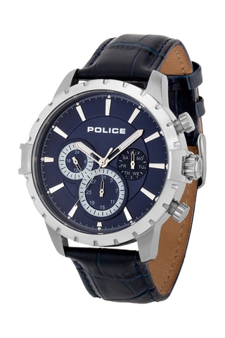 Leren Quartz Horloge - Blauw en Zilverkleurig