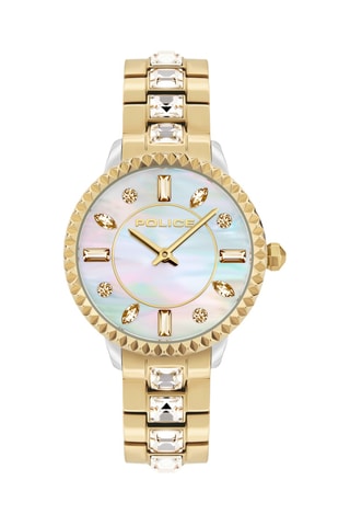 Stalen Quartz Horloge - Goudkleurig en wit