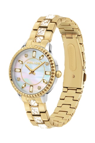 Stalen Quartz Horloge - Goudkleurig en wit