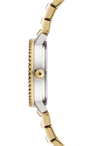 Stalen Quartz Horloge - Goudkleurig en wit