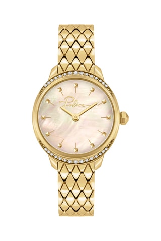 Stalen Quartz Horloge - Goudkleurig en wit