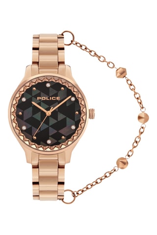 Stalen Quartz Horloge - Roségoudkleurig en Zwart