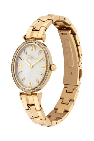 Stalen Quartz Horloge - Goudkleurig en wit