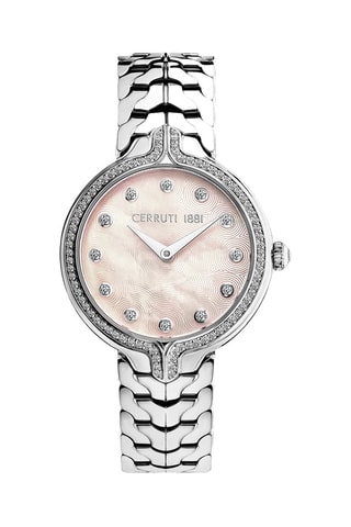 Stalen Quartz Horloge - Zilverkleurig en Roze