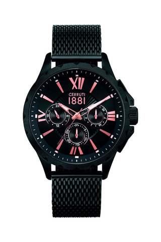 Stalen Quartz Horloge- Zwart en Roségoudkleurig