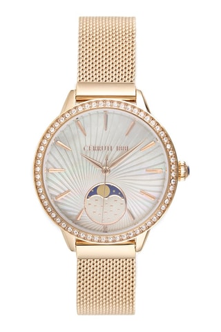 Stalen Quartz Horloge Rosara - Roségoudkleurig