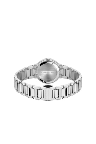Stalen Quartz Horloge met Parelmoer en Swarovski Kristallen Mezzana - Zilverkleurig en Wit