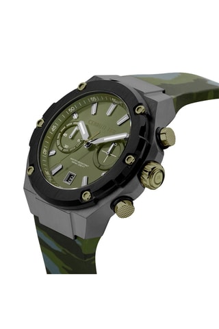 Silicone Quartz Horloge Lucardo Chronograaf - Kaki en Grijs