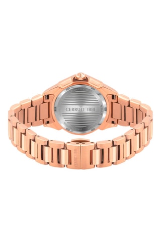 Stalen Quartz Horloge met Parelmoer en Swarovski Kristallen Jesina - Maanstandweergave - Roségoudkleurig