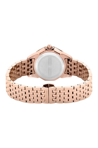 Stalen Doublé Roségoud Quartz Horloge met Parelmoer Jesina