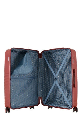 Mala média e mala de grande volume Cassiopee (M/L) - Bordô - 63/73 cm - Prateado e vermelho