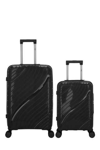 Maleta de cabina y maleta mediana Lyra (XS/M)  -  51/65 cm - Negro y plateado