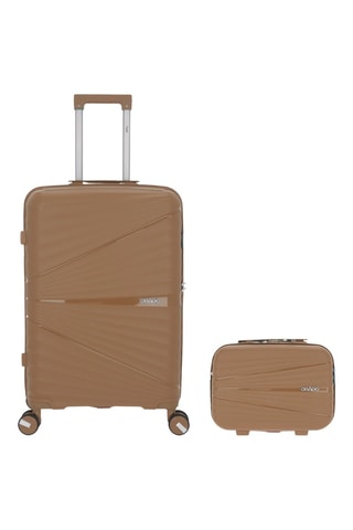 Maleta mediana y vanity Vela (M/W)  -  65/35 cm - Marrón