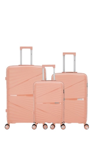 Juego de 3 maletas Vela (S/M/L)  -  55/65/75 cm - Rosa y plateado