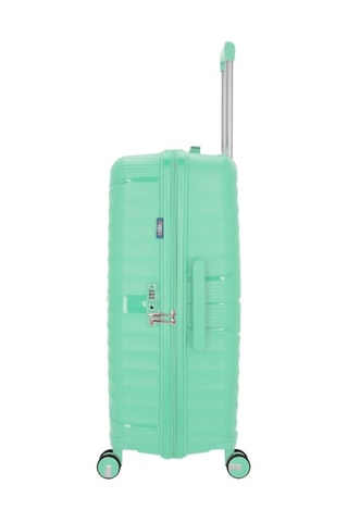 Juego de 3 maletas Vela (S/M/L)  -  55/65/75 cm - Verde y plateado