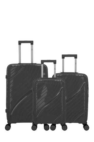 Juego de 3 maletas Lyra (XS/S/M)  -  51/55/65 cm - Negro, plateado y gris