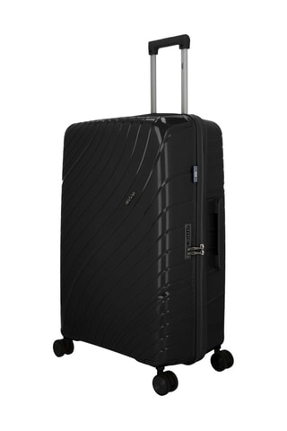 Maleta de cabina low cost y maleta grande Lyra (XS/L)  -  51/75 cm - Negro y plateado