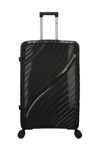 Juego de 3 maletas Lyra (XS/S/L)  -  51/55/75 cm - Negro y plateado