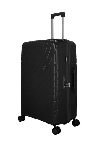 Juego de 3 maletas Lyra (XS/M/L)  -  51/65/75 cm - Negro y plateado