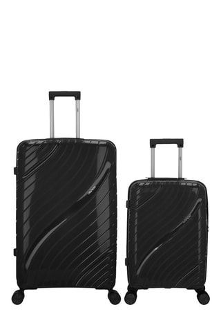 Maleta de cabina y maleta grande Lyra (S/L)  -  55/75 cm - Negro y plateado
