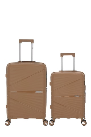 Valise cabine et valise semaine Vela (S/M)  -  55/65 cm - Marron
