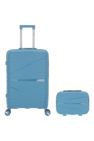 Maleta mediana y vanity Vela (M/W)  -  65/35 cm - Azul
