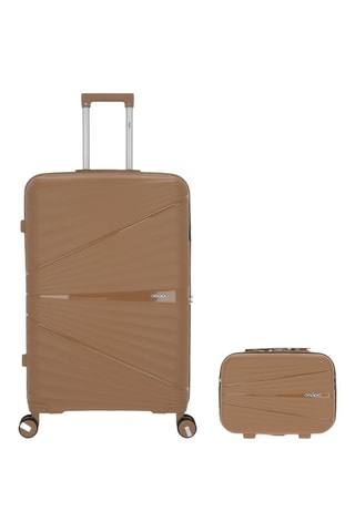 Maleta grande y vanity Vela (L/W)  -  75/35 cm - Marrón y plateado