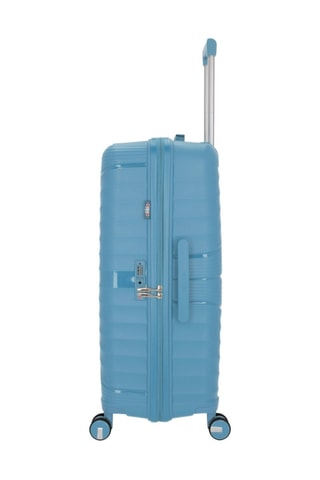 Juego de 3 maletas Vela (S/M/L)  -  55/65/75 cm - Azul y plateado